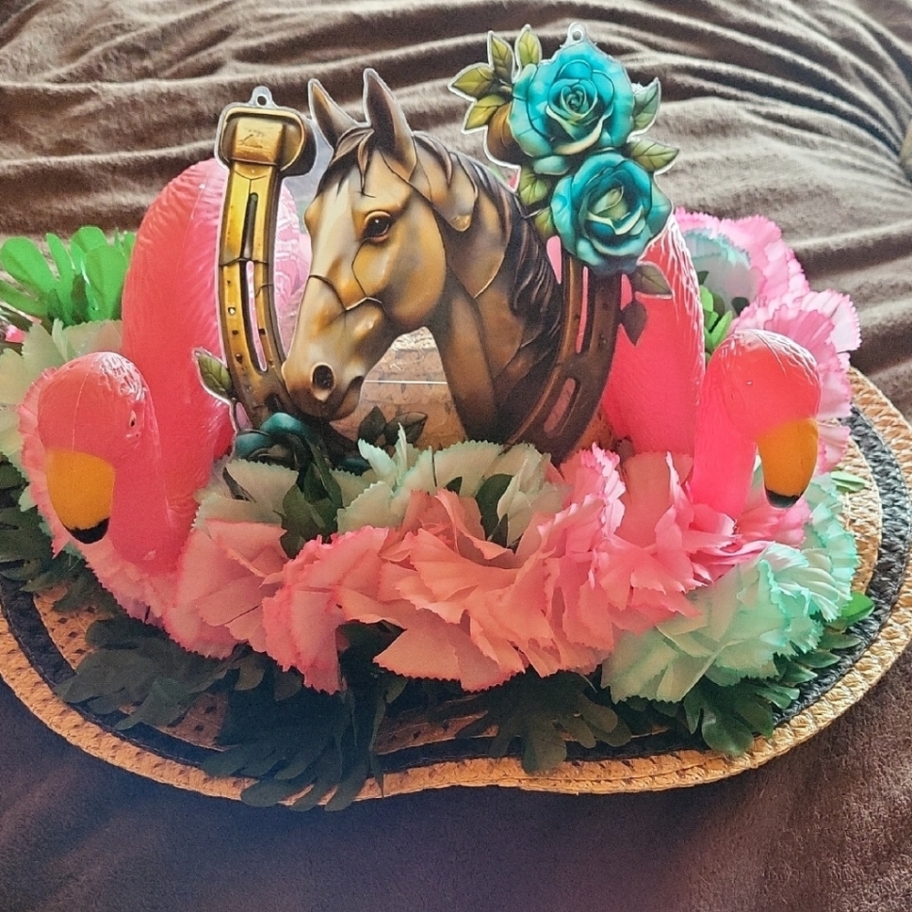 Flamingo and Horse Themed Decorative Hat